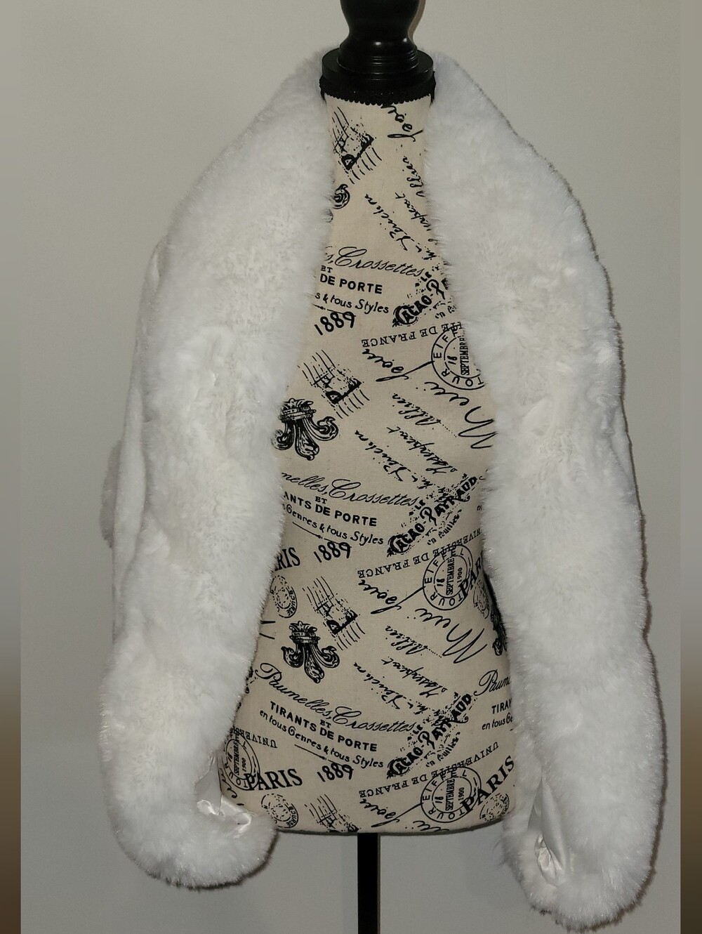 Caistre Plush White Faux Fur Stole Cape Shawl Evening Wear Wedding Old Hollywood